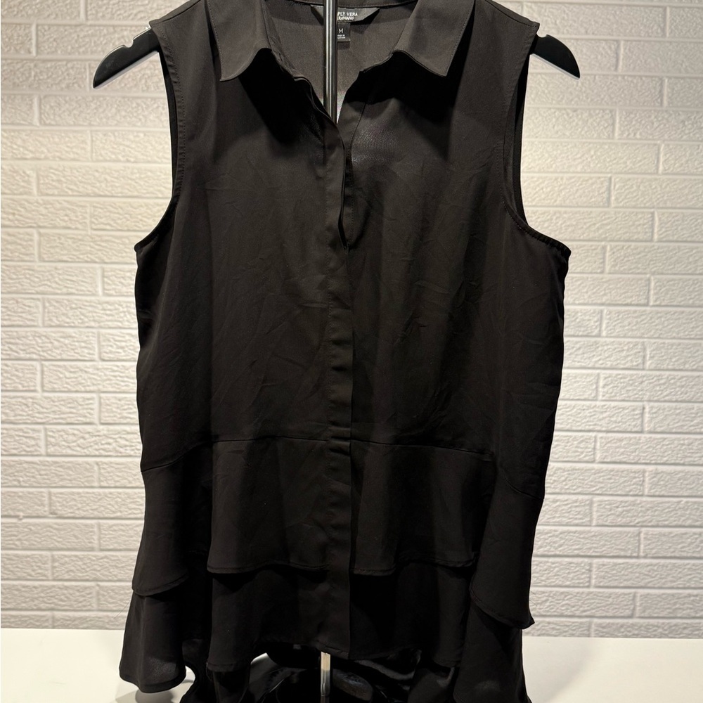 Simply‎ Vera Vera Wang Black Blouse Elegant Design